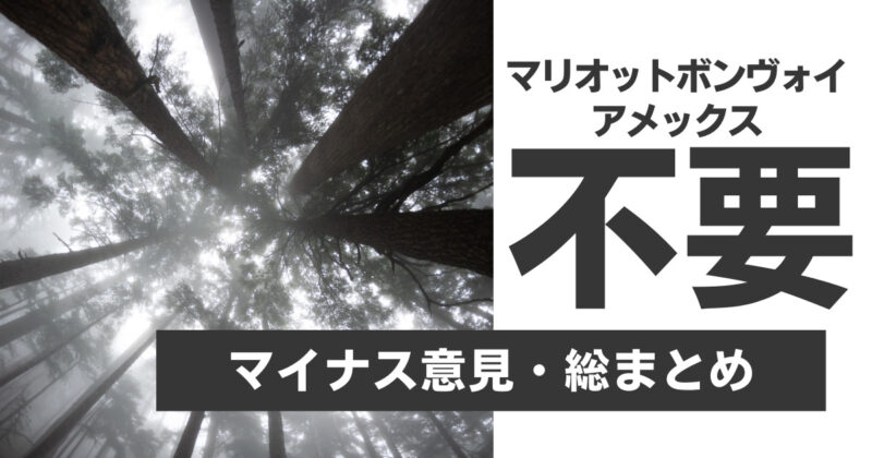 マリオットボンヴォイアメックスは持たない方がいい？【高い・無駄・要らない、低評価な口コミ・総まとめ】