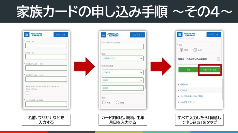 マリオットボンヴォイアメックス‐家族カードの申し込み手順4