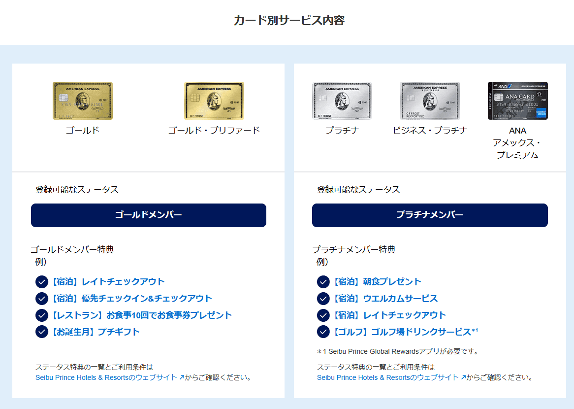 衝撃特典】アメックスゴールドプリファードでプリンスホテルが