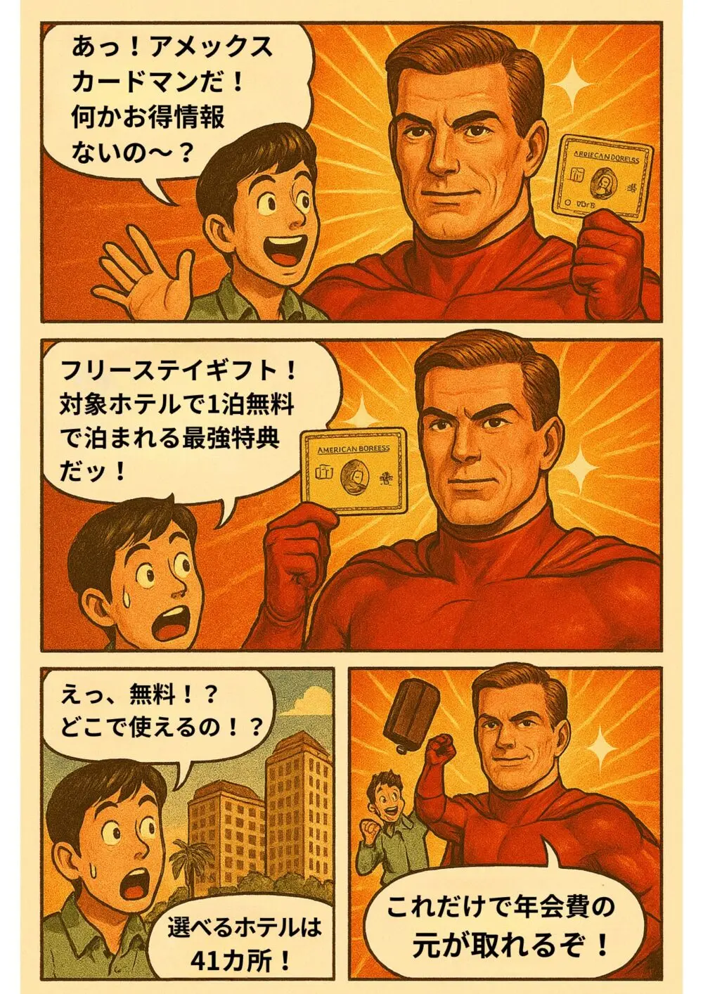 アメックスゴールドプリファードのフリーステイギフト漫画
